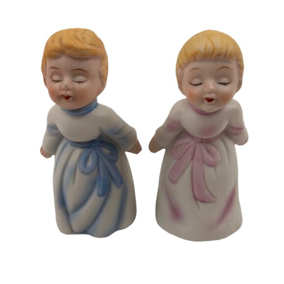 Vintage UCGC Korea Ceramic Kissing Boy Girl Figurines 3.5in Pink Blue - Picture 9 of 10